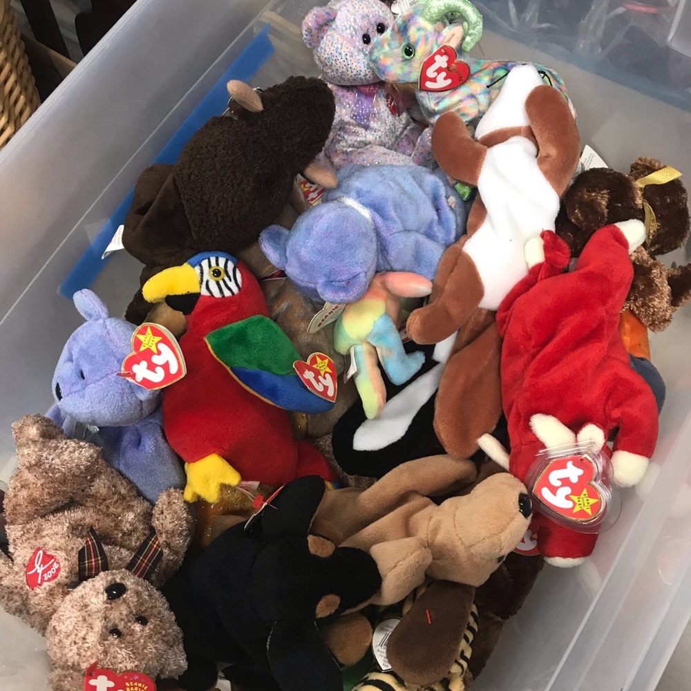 Lot of over 50 authentic beanie babies